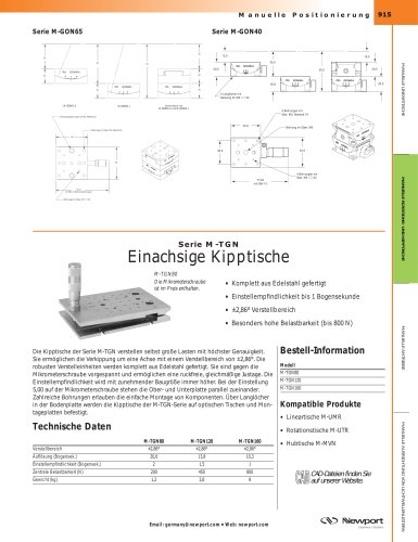 Serie M-TGN Einachsige Kipptische