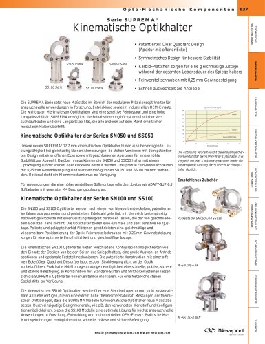 Serie SUPREMA® Kinematische Optikhalter