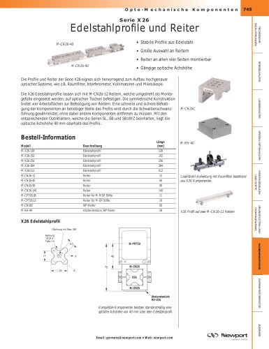 Serie X26 Edelstahlprofile und Reiter