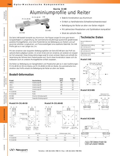 Serie X48 Aluminiumprofile und Reiter