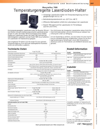 Temperaturgeregelte Laserdioden-Halter, Baureihe 700