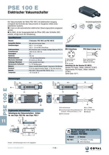 Elektrischer Vakuumschalter, Reihe PSE100E