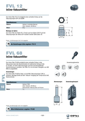 Inline-Vakuumfilter, FVL12 - FVL68