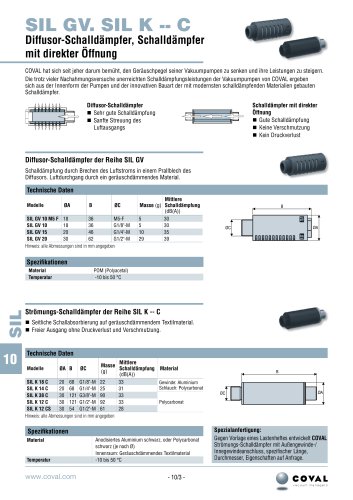 Schalldämpfer, Reihe SILGV - SILk
