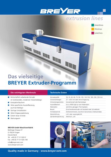 BREYER Extruder Programm