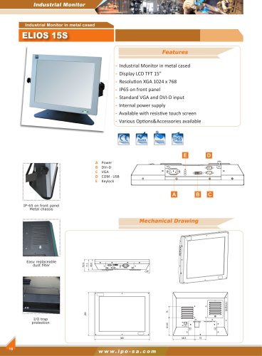 slim metal cased industrial monitors