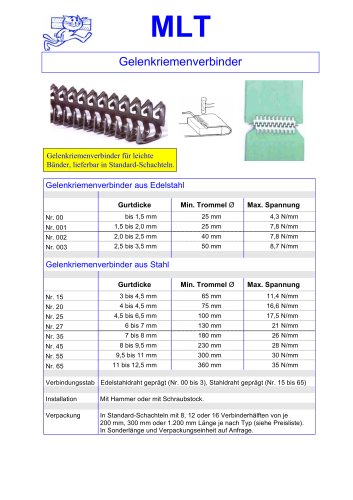   Gelenkriemenverbinder