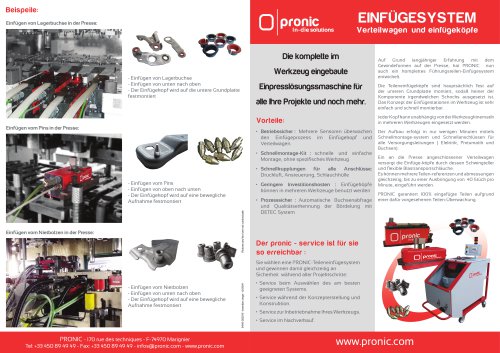 Pronic - Auf der Presse Einfüge System