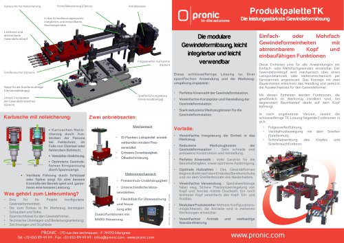 Pronic - TK Reihe - Auf der Presse Gewindeformeinheit