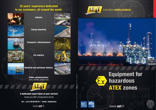 Equipment for hazardous areas  ATEX zones