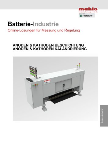 Batterie-Industrie - Online Messung Anode & Kathode