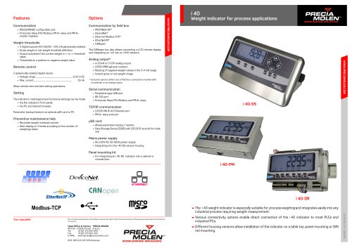 i 40 Weight indicator for process applications