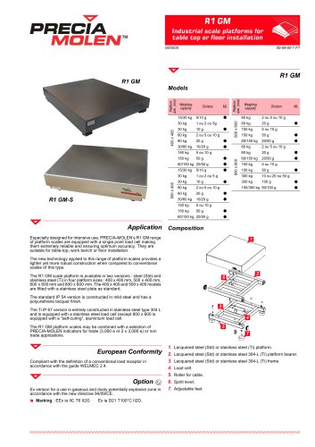 Platform scales R1 GM / R1 GM-S Range