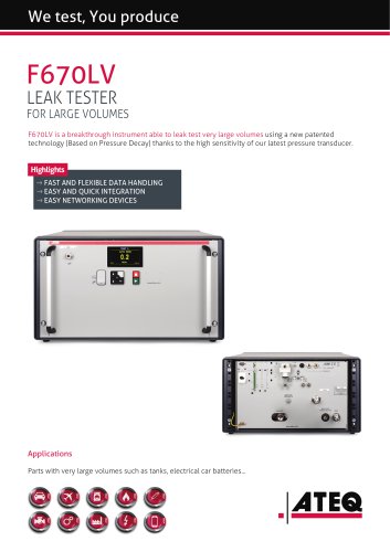 LEAK TESTER FOR LARGE VOLUMES | F670LV