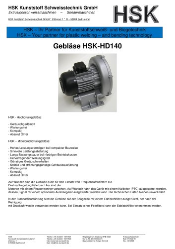 Hochdruckgebläse_HSK-HD140