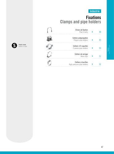 Industry : Clamps and pipe holders