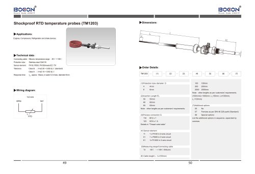 Shockproof RTD  temperature probes (TM1203)