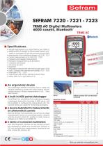 TRMS AC Digital Multimeters, 6000 counts, Bluetooth Model 7220