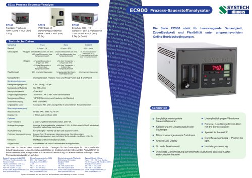 EC900 Prozess-Sauerstoffanalysator