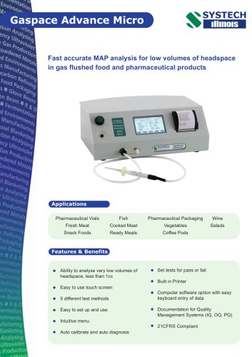 Gaspace Advance Micro Gas Analyser