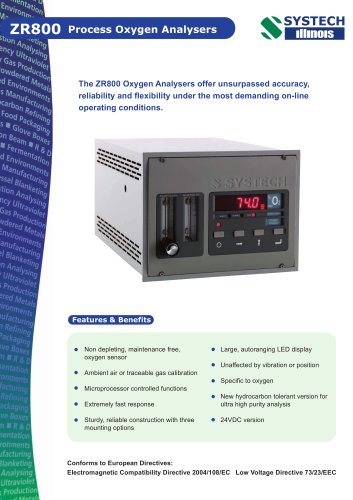 ZR800 Oxygen analyser