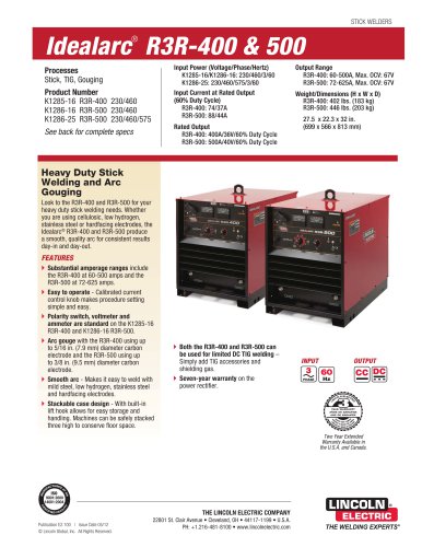 Idealarc® R3R-500 Stick Welder