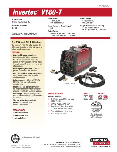 Invertec® V160-T TIG Welder