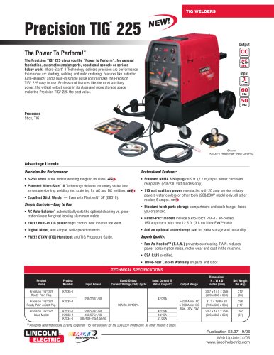 TIG Welders at a Glance Precision TIG® 225