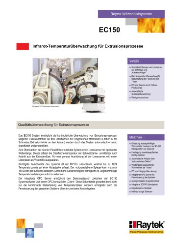 EC150 Infrarot - Temperaturüberwachung für Extrusionsprozesse