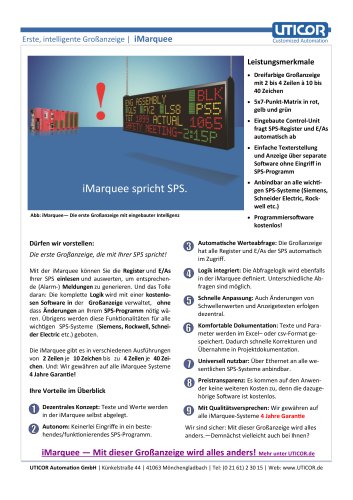 Großanzeigen: iMarquee spricht SPS