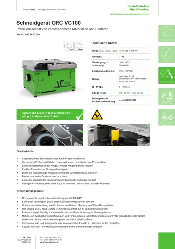 Datenblatt O-Ring Cutter ORC VC100