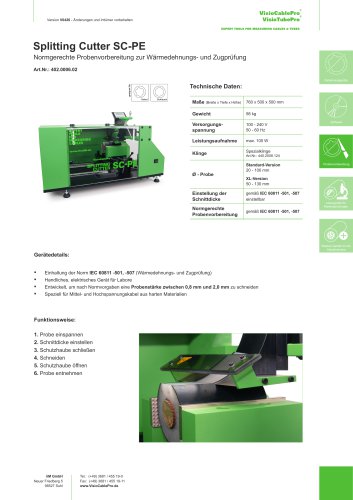 Datenblatt Splitting Cutter SC-PE