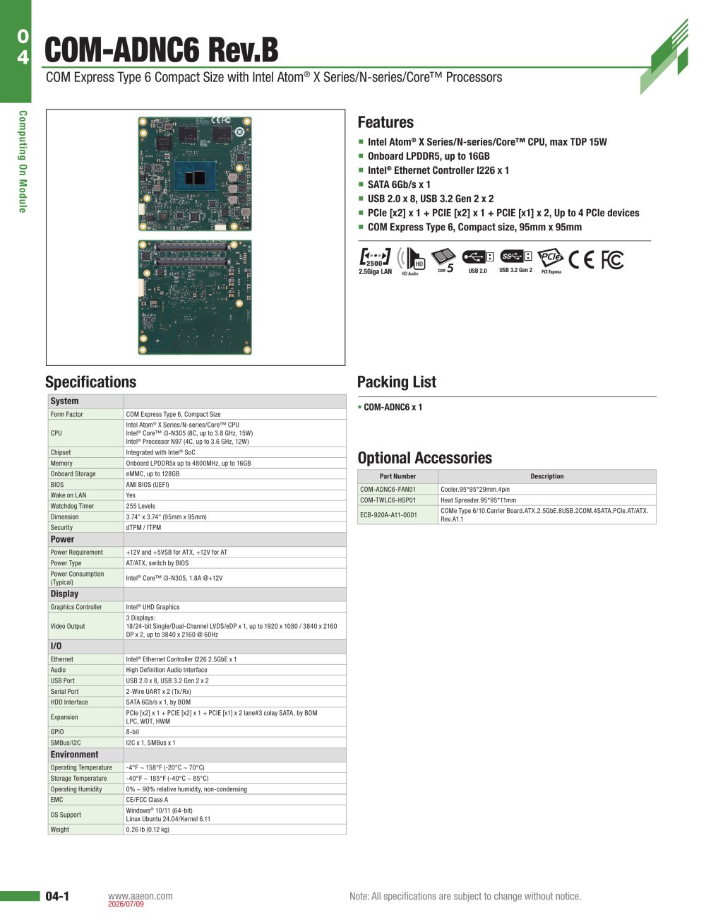 COM-ADNC6 Rev.B - AAEON