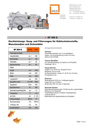 Saug-/Filterwagen SF500S