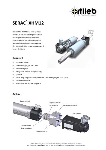 Datenblatt Elektrozylinder XHM12 2012/2013