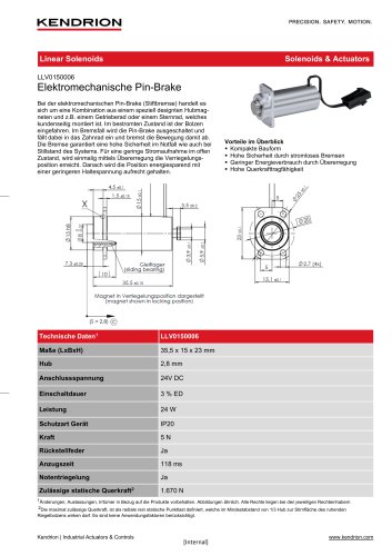 Datenblatt | Elektromagnetische Notverriegelung 