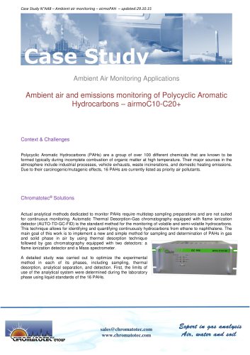 Case Study airmoPAH for PAH measurement in ambient air