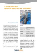 A QUICK SOLUTION: MODULAR WASTE WATER TREATMENT