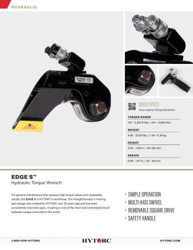 EDGE S Hydraulic Torque Wrench Cut Sheet