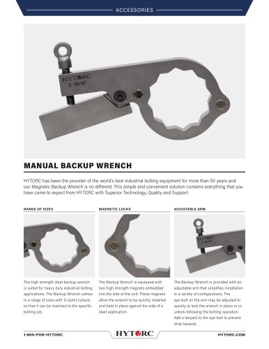 Magnetic Manual Backup Wrench Cut Sheet