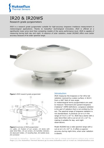 IR20 & IR20WS pyrgeometer