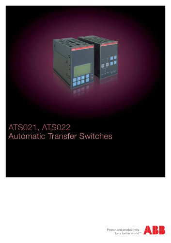 ATS021, ATS022 Automatic Transfer Switches