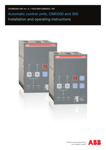 Automatic control units, OMD200 and OMD300