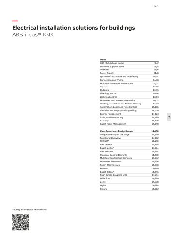 Electrical installation solutions for buildings ABB i-bus® KNX