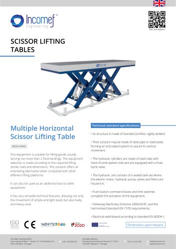 Multiple Horizontal Scissor Lifting Table