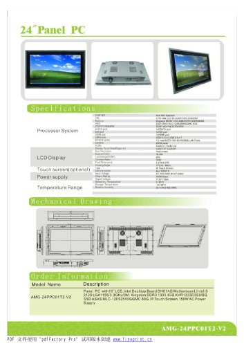 Amongo 24'' Fanless Touch Screen Industrial Panel PC with IR Touch screen Panel