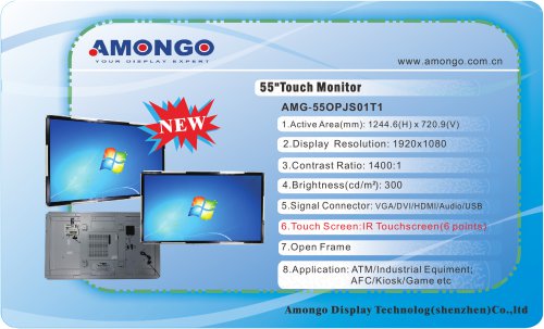 Amongo 55" IR Touch Screen Monitor , Open Fame NEW(AMG-55OPJS01T1)