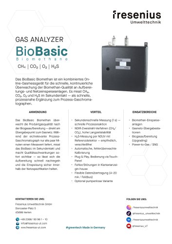 BioBasic Biomethane Datenblatt
