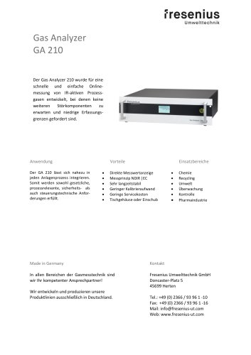 Gas Analyzer GA210