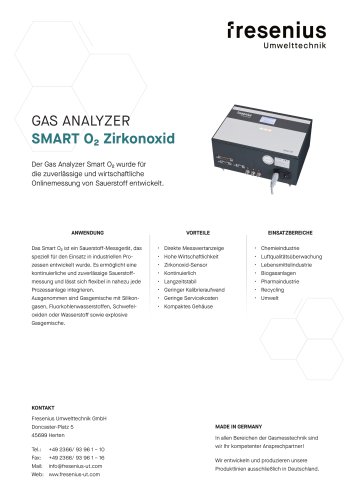 Smart O2 Zirkonoxid Datenblatt